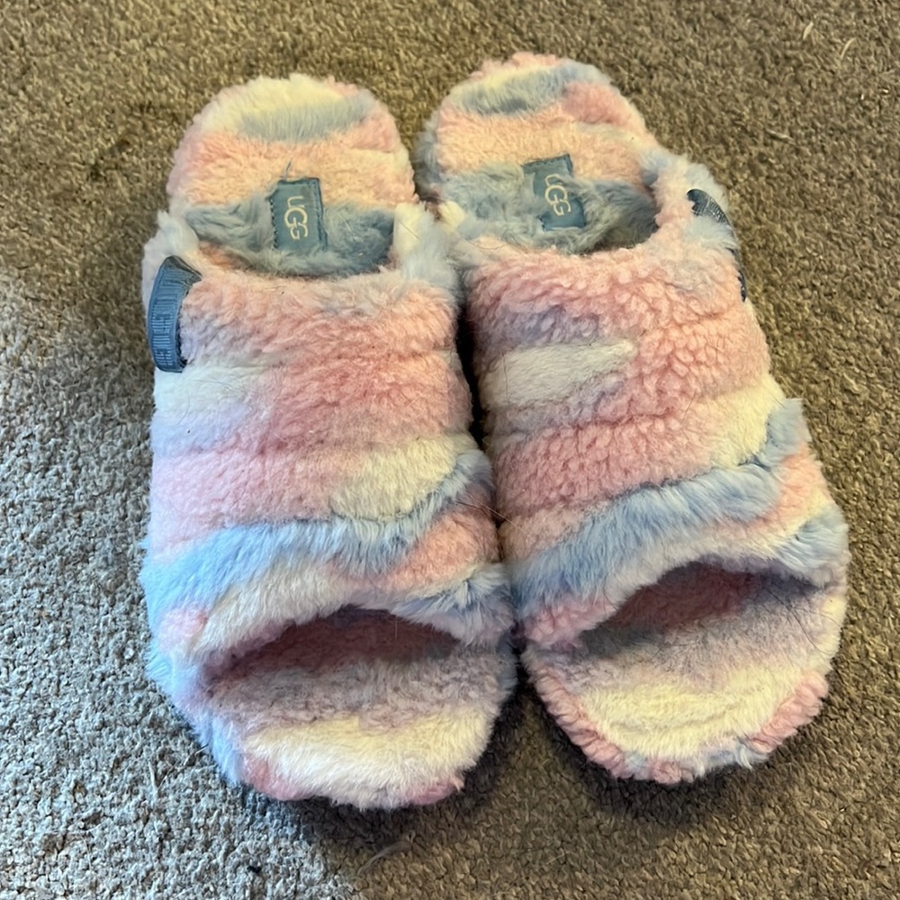 Ugg Slide Slippers Light Pink and Blue